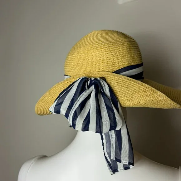 Jendi Women's Wide Brim Sun Hat with ribbon - Picture 3 of 11